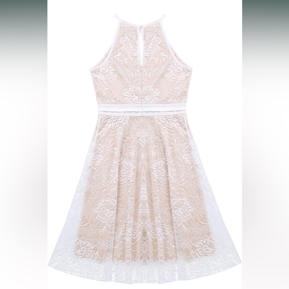 New Kate Kasin Women's Elegant Floral Lace HalterSleeveless A-Line Keyhole
Dress - Picture 4 of 14